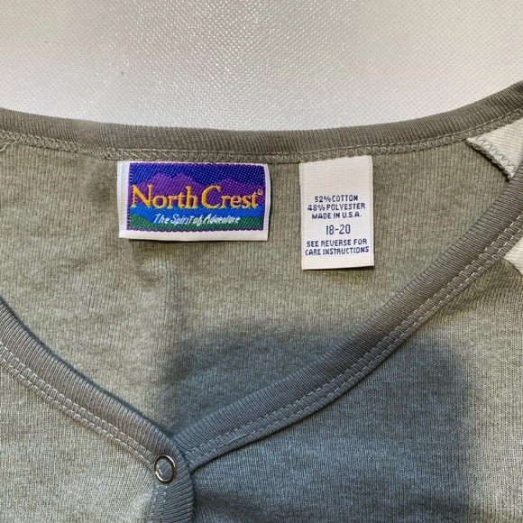 NWT Womens North Crest Long Sleeve Size 18-20 Green Khaki Hiking Casual Shirt - Picture 5 of 6